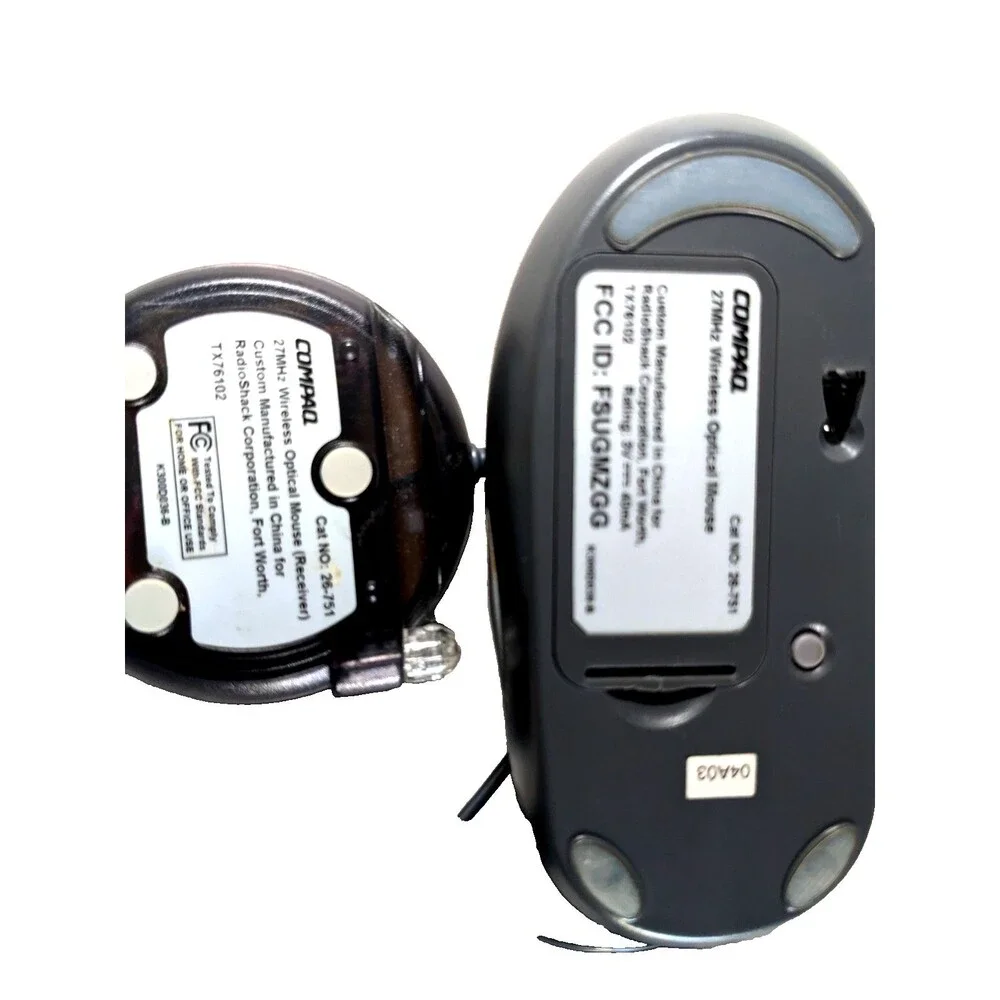 Compaq 27mhz Wireless Optical Mouse and Transmitter 26-751 Vintage